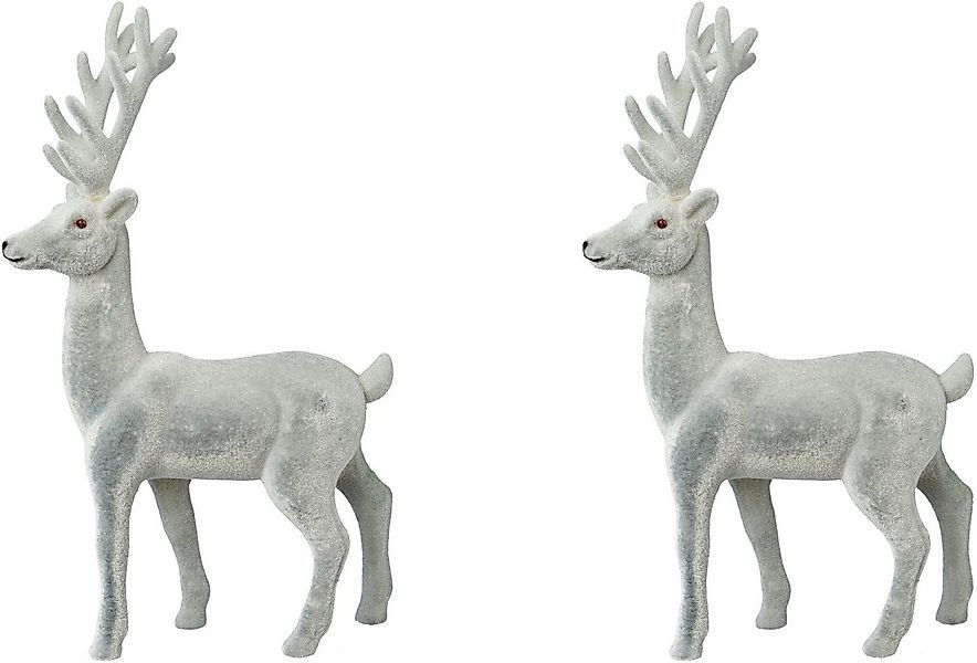 Creativ deco Weihnachtsfigur Hirsch, Weihnachtsdeko (2 St), Dekofigur mit f günstig online kaufen