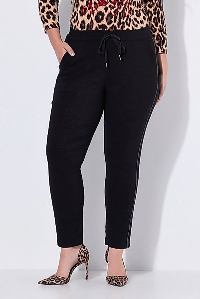 MIAMODA Schlupfhose Crinkle-Hose Glitzer-Seitenstreifen Elastikbund günstig online kaufen