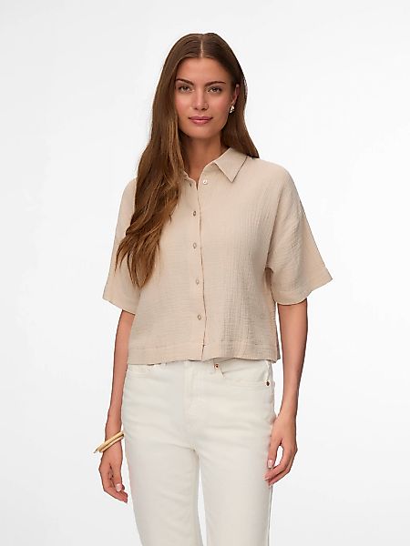 Vero Moda Kurzarmbluse "VMNATALI SS CROP SHIRT WVN NOOS" Baumwolle, verkürz günstig online kaufen