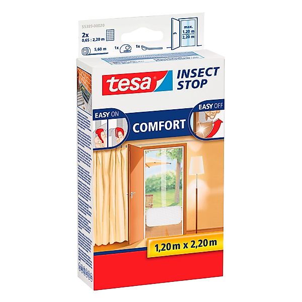 tesa Insektenschutz-Tür Insect Stop Comfort Fliegengitter für Türen - 1,2 m günstig online kaufen