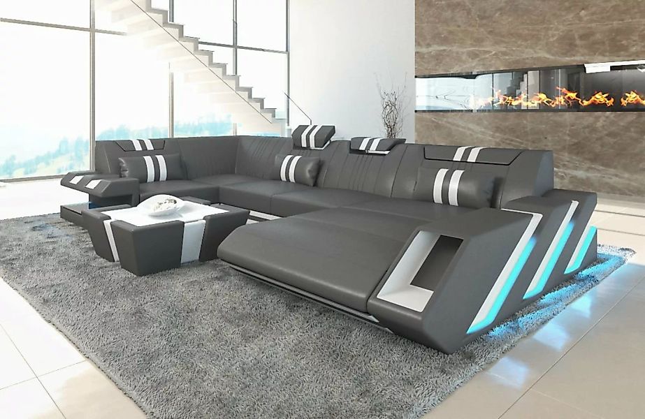 Sofa Dreams Wohnlandschaft Ledersofa Ledercouch Apollonia U Form Leder Sofa günstig online kaufen