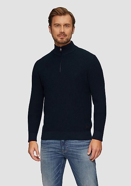 s.Oliver Longpullover Strickpullover Strukturierter Strickpullover mit Troy günstig online kaufen