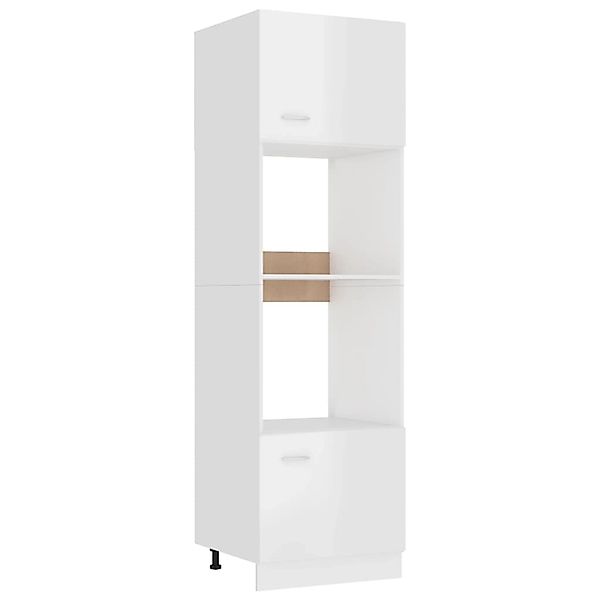 vidaXL Unterschrank Mikrowellenumbauschrank Hochglanz-Weiß 60x57x207 cm günstig online kaufen