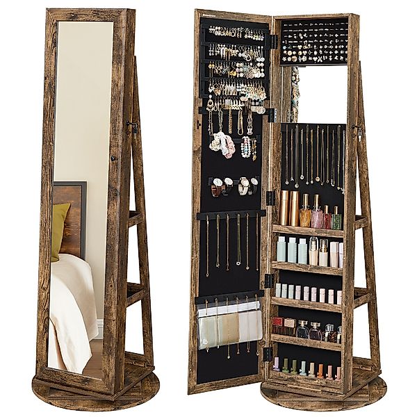 SONGMICS Schmuckschrank Spiegelschrank Schlüsseln, Geschenkidee, 3 günstig online kaufen