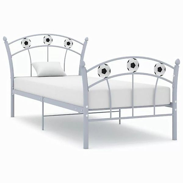 furnicato Bettgestell Einzelbett mit Fußball-Design Grau Metall 90x200 cm ( günstig online kaufen