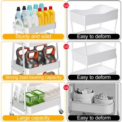 POPOLIC Beistellwagen 3 Ebenen, Küchenwagen, klein, günstig online kaufen