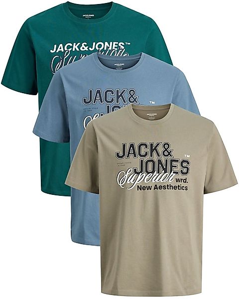 Jack & Jones Print-Shirt stilvolle Slim-Fit und Regular Shirts (Spar Set, 3 günstig online kaufen