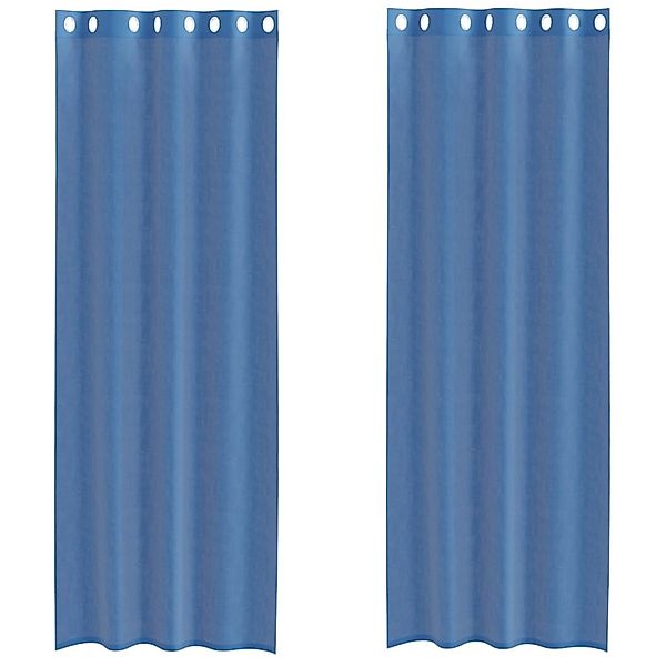 vidaXL Voile Vorhänge mit Ösen 2 Stk Königsblau 4102117 günstig online kaufen