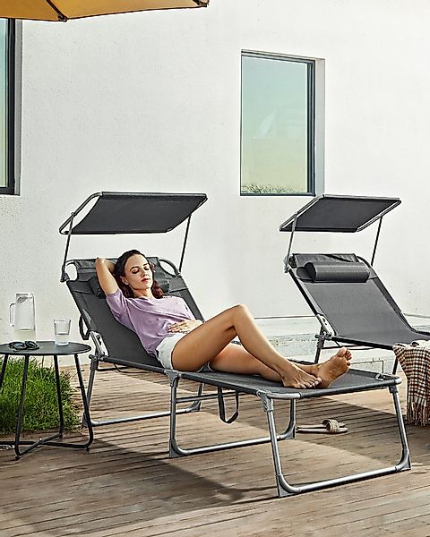 SONGMICS Gartenliege, 1 St., Große Sonnenliege,klappbarer günstig online kaufen
