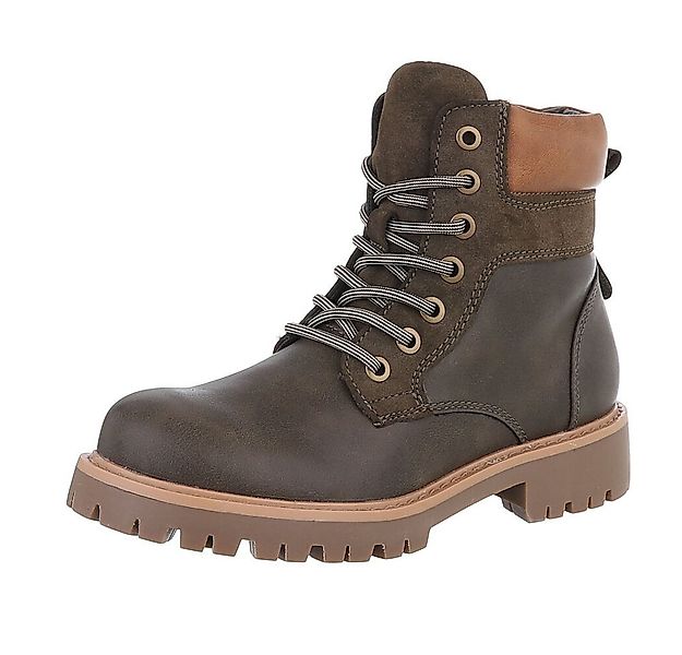 Ital-Design Damen Schnürschuhe Freizeit Stiefelette (87531894) Blockabsatz günstig online kaufen