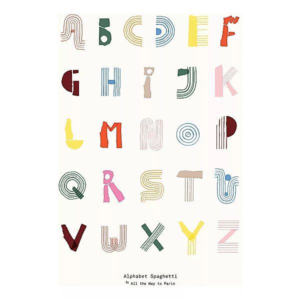 Alphabet Spaghetti ENG Multi-colour Poster 50 x 70cm günstig online kaufen