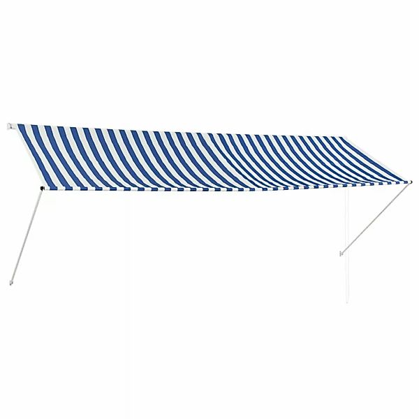 Einziehbare Markise 350 X 150 Cm Blau Und Weiß günstig online kaufen