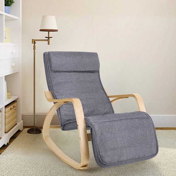 SONGMICS Schaukelsessel, Schaukelstuhl, Relaxsessel, Verstellbarer Fußstütz günstig online kaufen