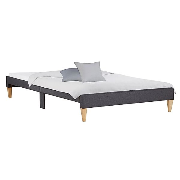 Homestyle4u Polsterbett mit Lattenrost 140x200 cm in Grau 2508 günstig online kaufen