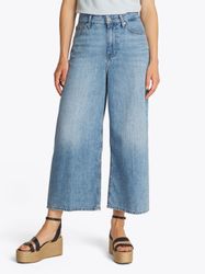 Tommy Hilfiger Weite Jeans "Wide Leg High Waist" mit Logo-Badge, in blauer günstig online kaufen
