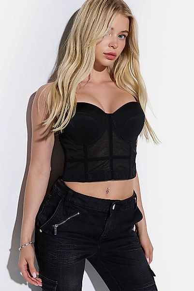 No Matter What Crop-Top Netz-Bustier günstig online kaufen