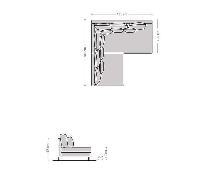 DELIFE Ecksofa Clovis, Grau Flachgewebe Ottomane Rechts Ecksofa Modular günstig online kaufen