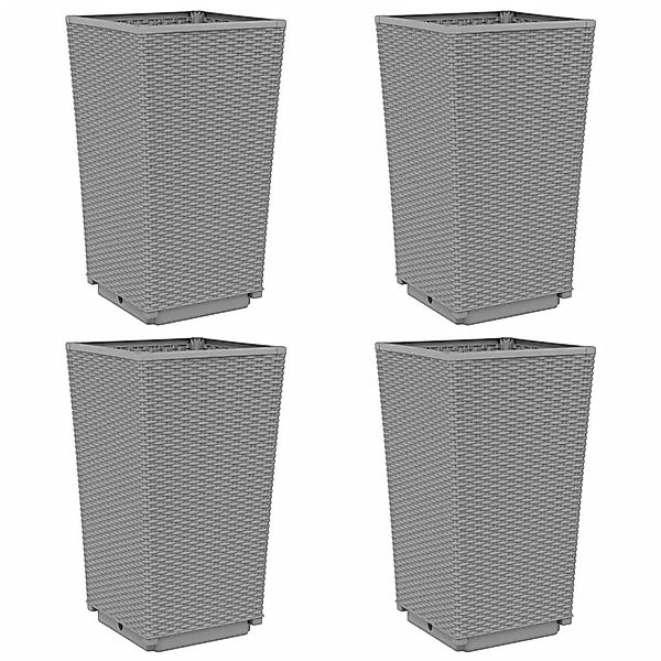 vidaXL Pflanzkübel 4 Stk Hellgrau 32,5x32,5x57 cm PP 367852 günstig online kaufen