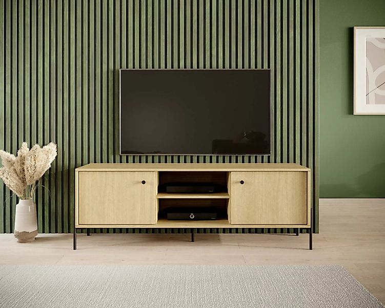 Furnix TV-Schrank SCANDINAWA 157 Fernsehschrank mit schwarzen Metallfüßen h günstig online kaufen