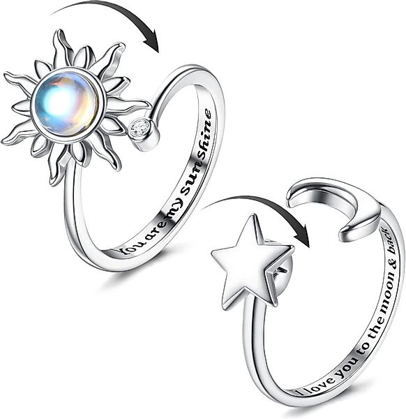 Adramata Silberring 2er Set Silber Spinner günstig online kaufen