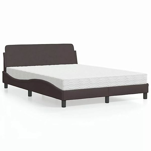 vidaXL Bett Bett mit Matratze Dunkelbraun 140x190 cm Stoff günstig online kaufen