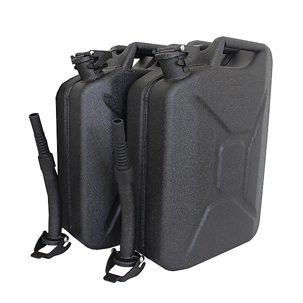 TRUTZHOLM 2x Metallkanister Hammerschlag 20 Liter mit Ausgießer Schwarz günstig online kaufen