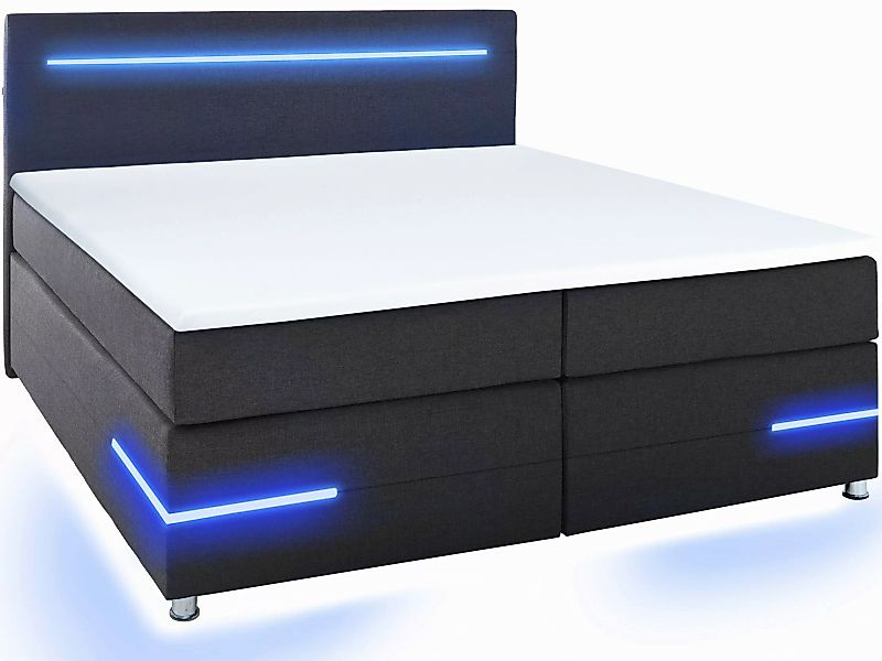 wonello Boxspringbett Daytona, mit LED Beleuchtung günstig online kaufen