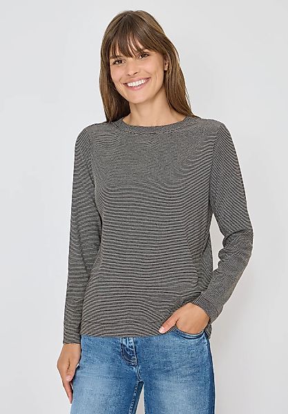 Cecil Langarmshirt aus Baumwolle mit Stretchante günstig online kaufen