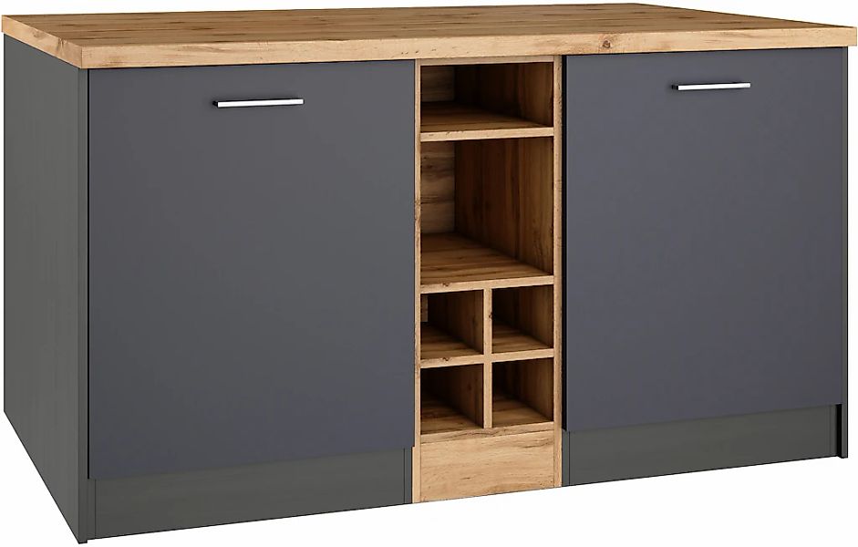 KOCHSTATION Kücheninsel "KS-Milan", Stellmaß 153/100 cm, viel Stauraum, Leb günstig online kaufen