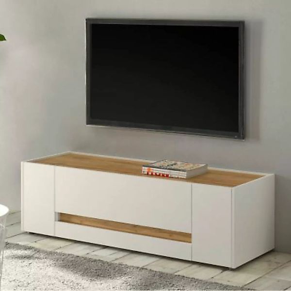 Lomadox TV Lowboard Wohnbereich modern CRISP-61 in weiß mit Absetzungen in günstig online kaufen