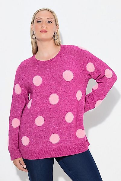 Ulla Popken Strickpullover Pullover Punkte Rundhals Raglan-Langarm günstig online kaufen