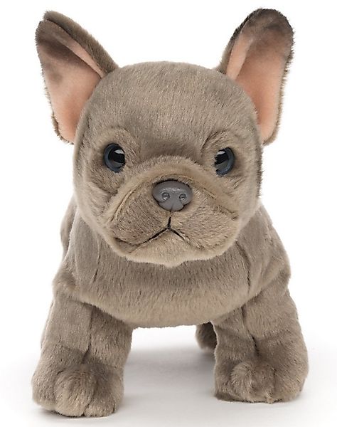 Uni-Toys Kuscheltier Französische Bulldogge (grau) - Mit/Ohne Leine - 26 cm günstig online kaufen