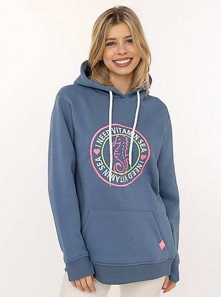 Zwillingsherz Hoodie "Seepferdchen" runde Stickerei, maritimer Look, Kapuze günstig online kaufen