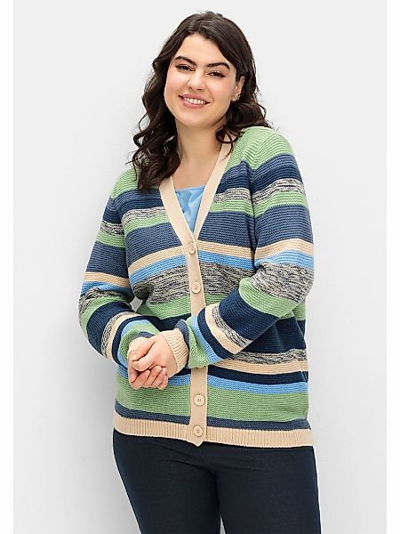 Sheego Strickjacke "Große Größen", mit V-Ausschnitt günstig online kaufen