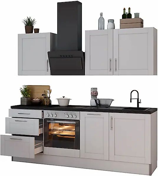 KOCHSTATION Küche »KS-Ahus« Breite 225 cm,wahlweise mit E-Geräten,MDF Front günstig online kaufen