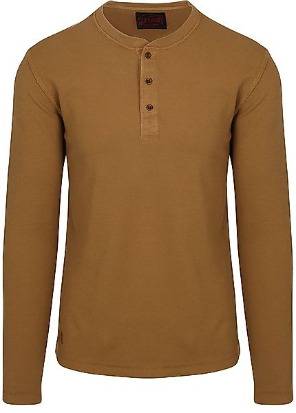 Superdry Pullover Henley Waffle Washed Camel - Größe L günstig online kaufen