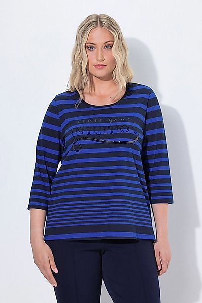 Ulla Popken T-Shirt Shirt Ringel Classic Rundhals 3/4-Arm günstig online kaufen