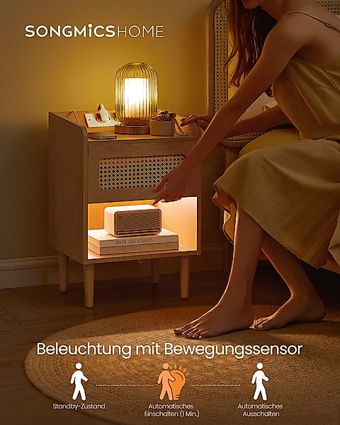 VASAGLE Nachttisch (2-St), mit Ladestation,Beistelltisch mit günstig online kaufen