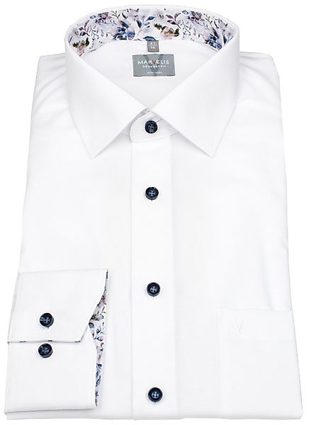 MARVELIS Businesshemd Comfort Fit bügelfrei Kentkragen günstig online kaufen