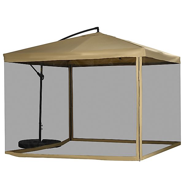 Outsunny Ampelschirm Inkl. Handkurbel, Lüftungsöffnung, LxB: 295x295 cm, Ma günstig online kaufen