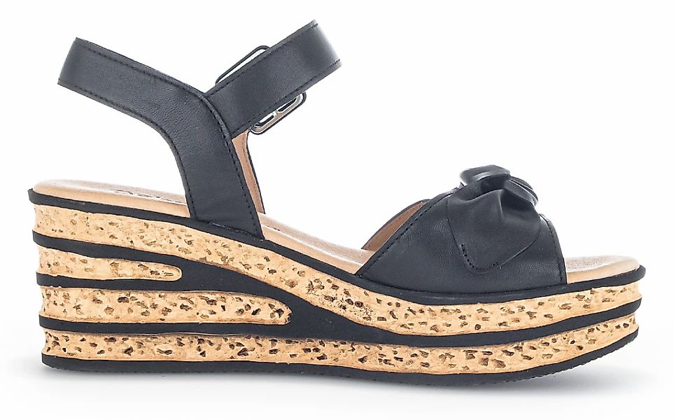 Gabor, Keilabsatz, Sommerschuh, Riemchensandale mit schöner Zierschleife günstig online kaufen