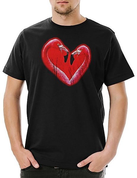 Urban Backwoods Print-Shirt Flamingo Heart II Herren T-Shirt Herz Heart Fla günstig online kaufen