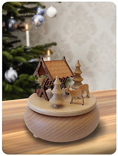 Zeidler Holzkunst Spieluhr Spieldose "Futterkrippe mit Rehen" Erzgebirge We günstig online kaufen