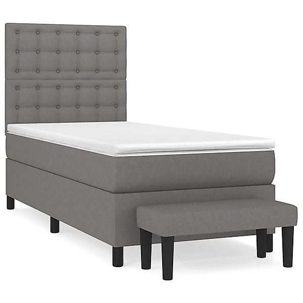 vidaXL Boxspringbett mit Matratze Dunkelgrau 80x200 cm Stoff1400058 günstig online kaufen