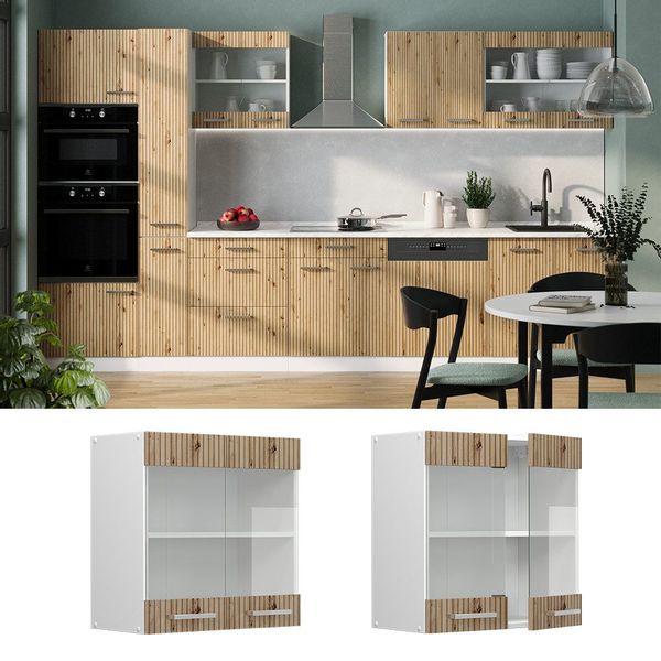 Vicco Glashängeschrank R-Line, Artisan-Eiche/Weiß, 60 cm günstig online kaufen
