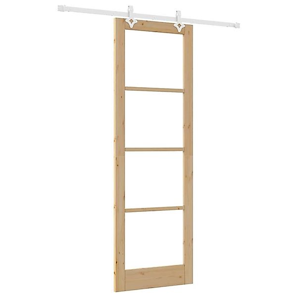 vidaXL Schiebetür Braun 78 x 232 cm Holz und Metall 3332219 günstig online kaufen