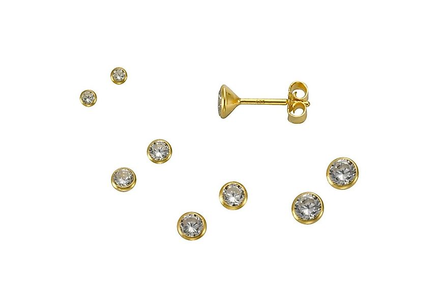 Vivance Paar Ohrstecker 925 Silber vergoldet Set 3 Paar 3mm günstig online kaufen