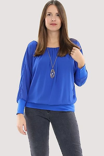 malito more than fashion Chiffonbluse 1133 Bluse mit Fledermausärmeln Einhe günstig online kaufen