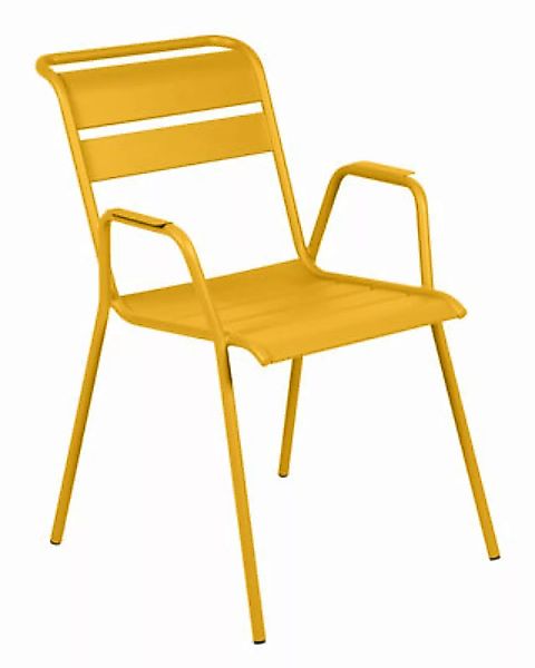 Stapelbarer Sessel Monceau metall gelb / Metall - Fermob - Gelb günstig online kaufen
