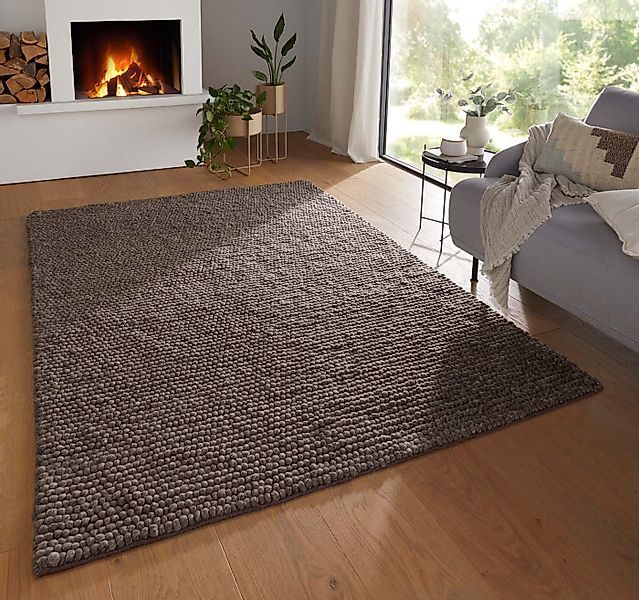 TaraCarpet Wollteppich TaraCarpet Bubble Moderner Schlingenteppich aus rein günstig online kaufen
